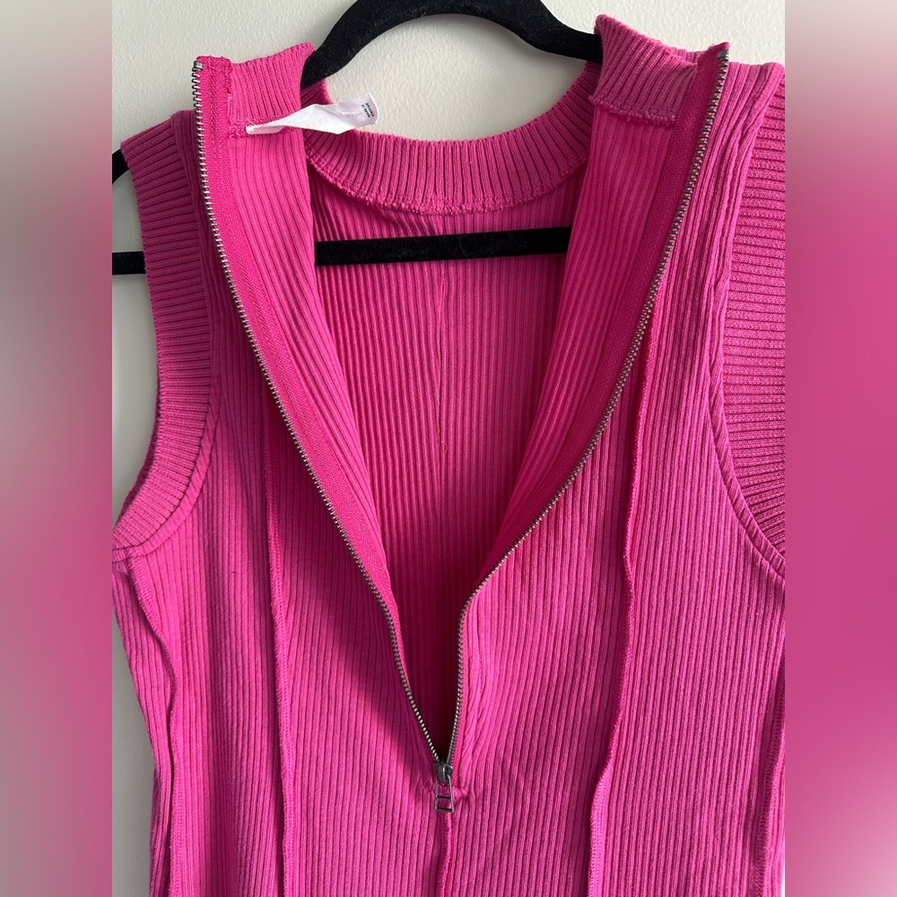 NWT Anthropologie Daily Practice Buzzer Beater Cotton Blend Pink Mini Dress Sz M - Picture 7 of 15